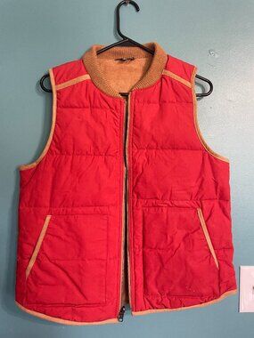 Toad & Co Quilted Sleeveless Vest, Rust/Tan, Size Large